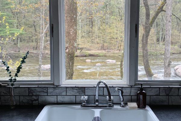 warners camp view from kitchen sink river house airbnb cabin rental lake placid